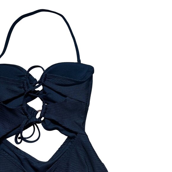 Hula Honey Ribbed One Piece Swimsuit Juniors' Size Small in Black New With Tags! - Picture 8 of 9